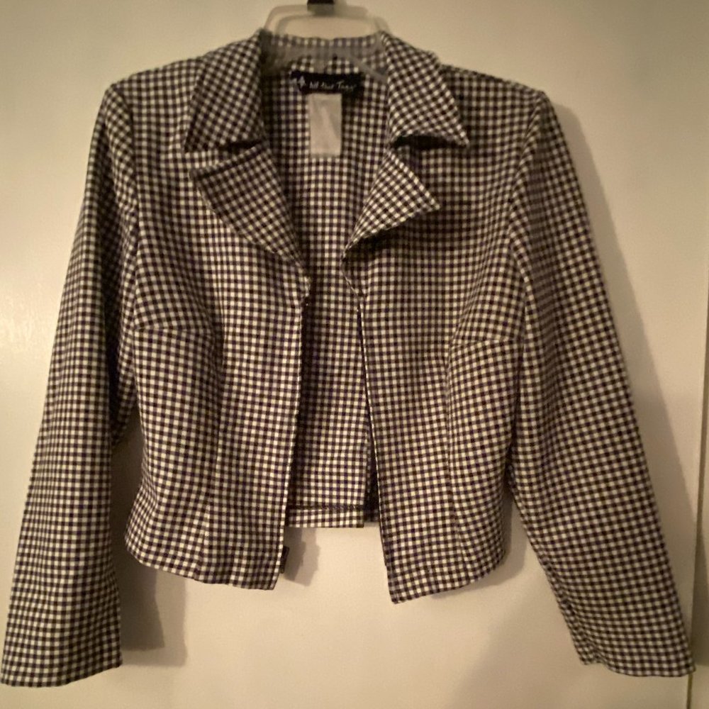 All That Jazz Black & White Checkered Blazer - Picture 3 of 6
